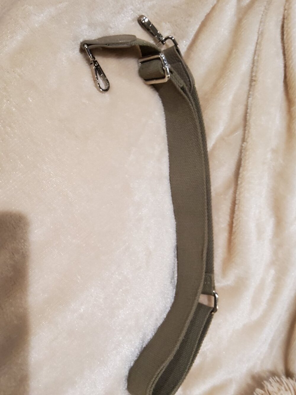 Taupe Canvas Crossbody purse strap 35 inches